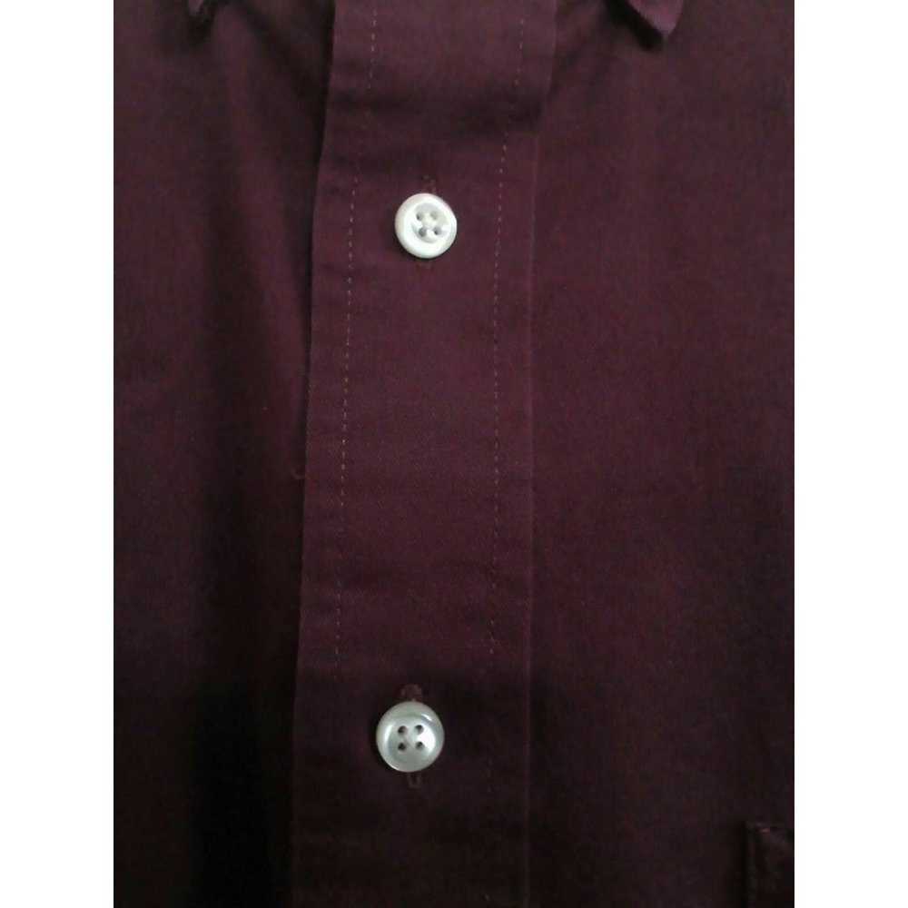 IZOD Men's Shirt Casual/Dress L/Sleeve Cotton Blend Burgundy Regular 15.5 /32-33 - Picture 10 of 14